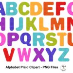 Alphabet Plaid Clipart Alphabet Letters Clip Art Colorful Letters Digital Alphabet Clipart Commercial Use Etsy