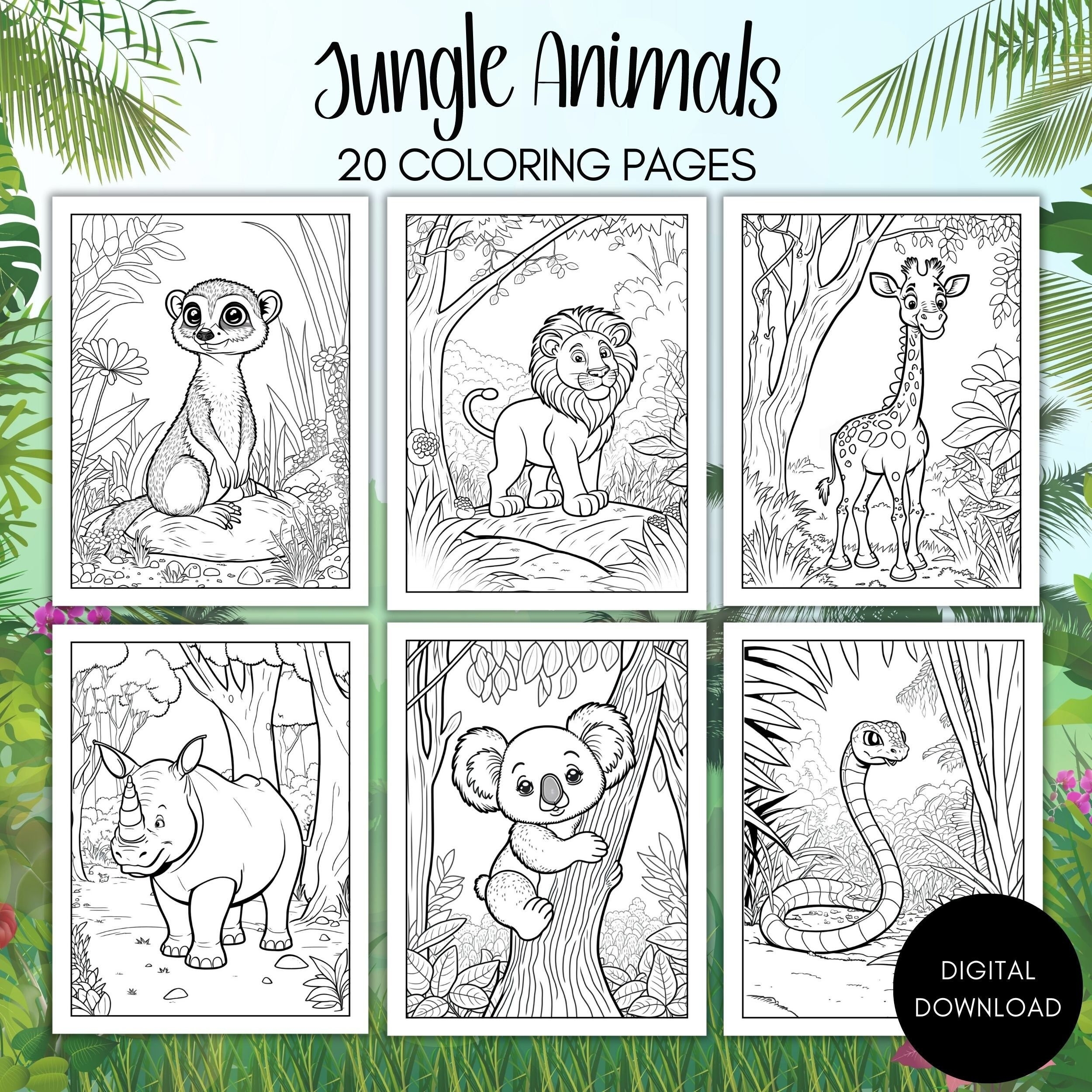 coloring pages of jungle animals