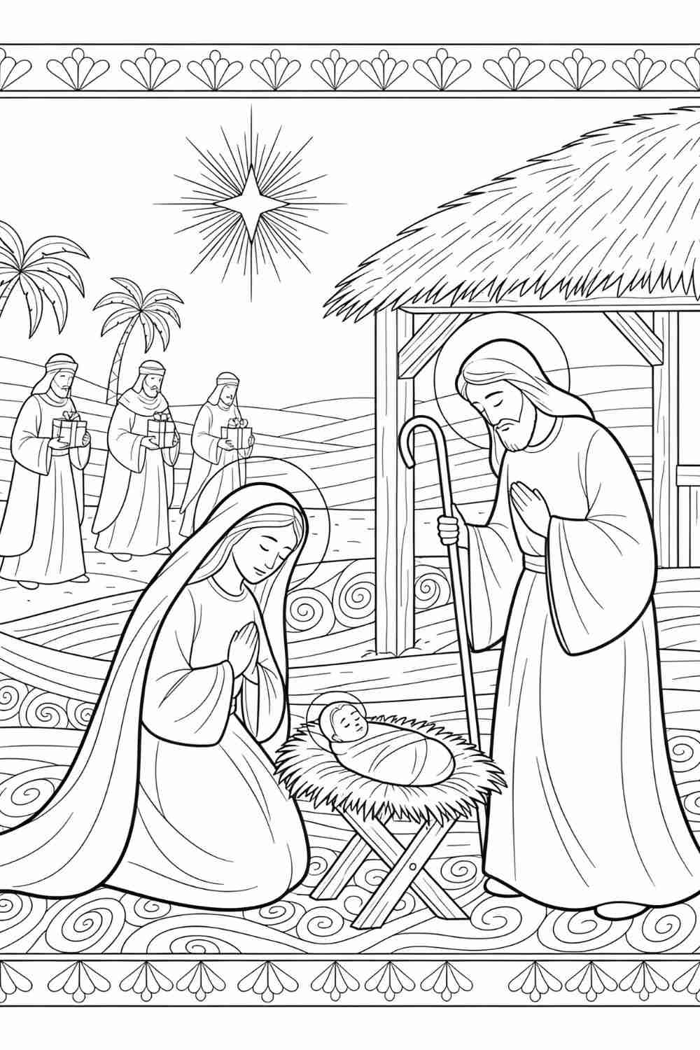 Baby Jesus Nativity Coloring Page Christmas Printable Baby Jesus Nativity Coloring Page Christmas Printable