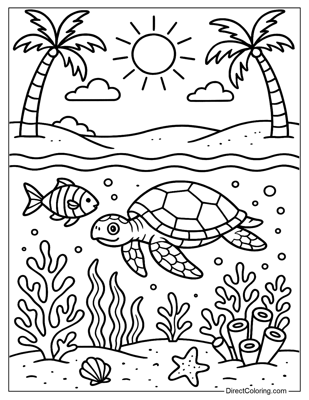 Beach Coloring Pages Free PDF To Download And Print Beach Coloring Pages Free PDF To Download And Print
