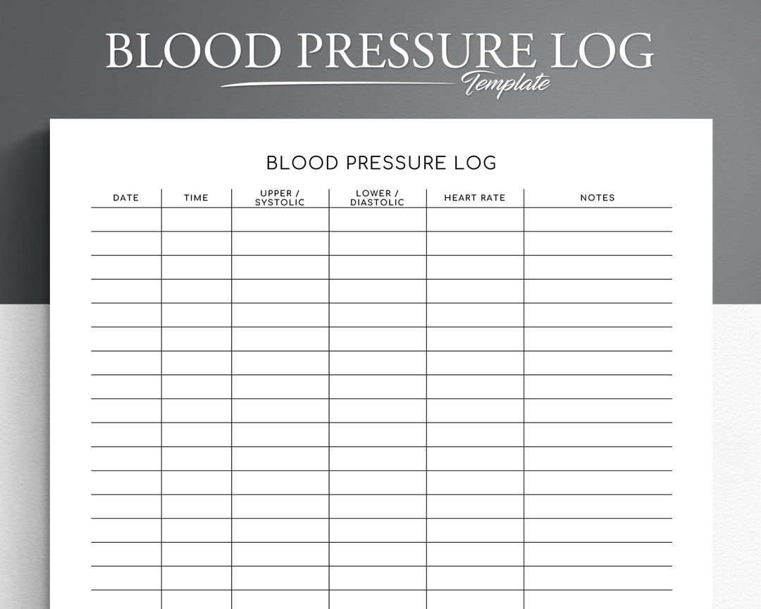 free printable blood pressure chart