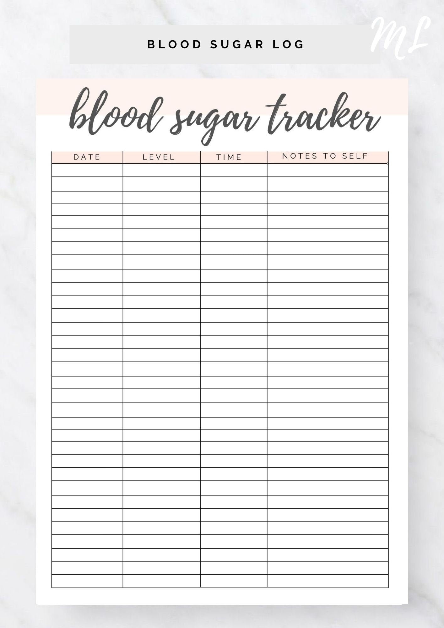 printable blood sugar log