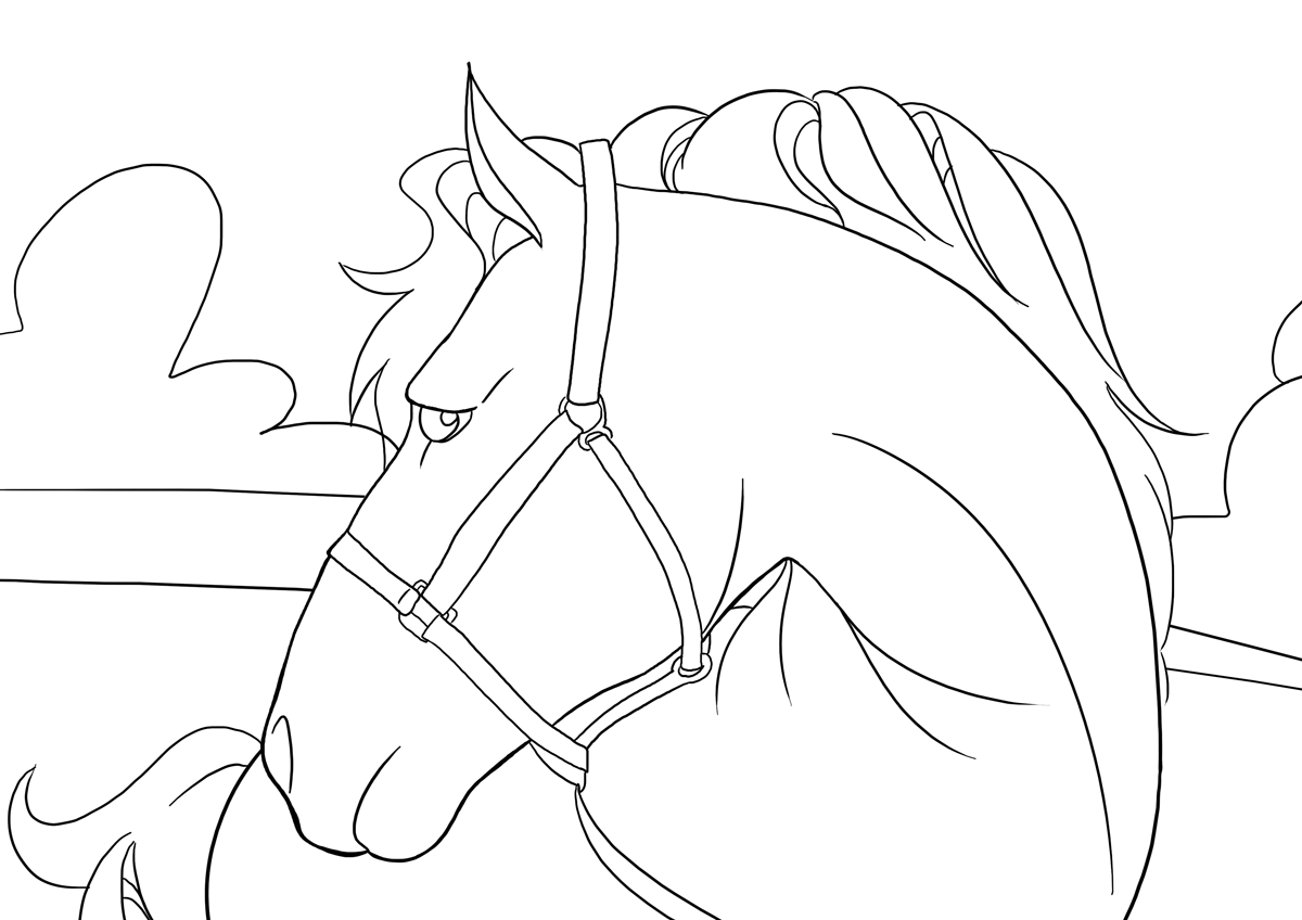 Coloring Page With Horses FREE 