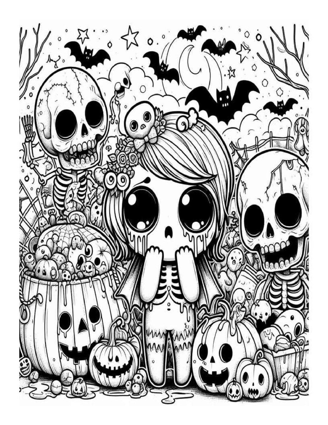 Creepy Kawaii Halloween Coloring Pages For Adults PDF Download Etsy Creepy Kawaii Halloween Coloring Pages For Adults PDF Download Etsy