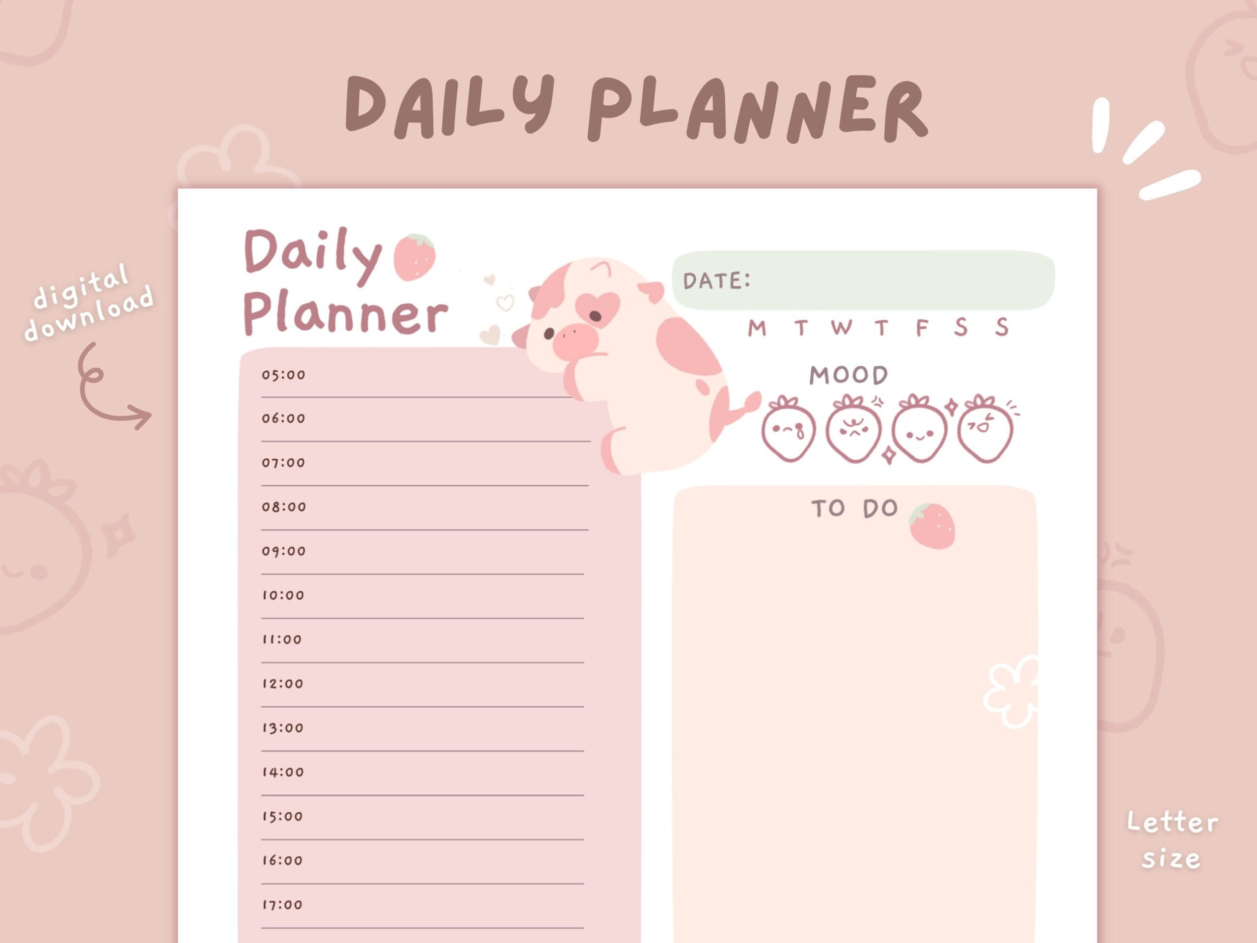 cute daily planner template