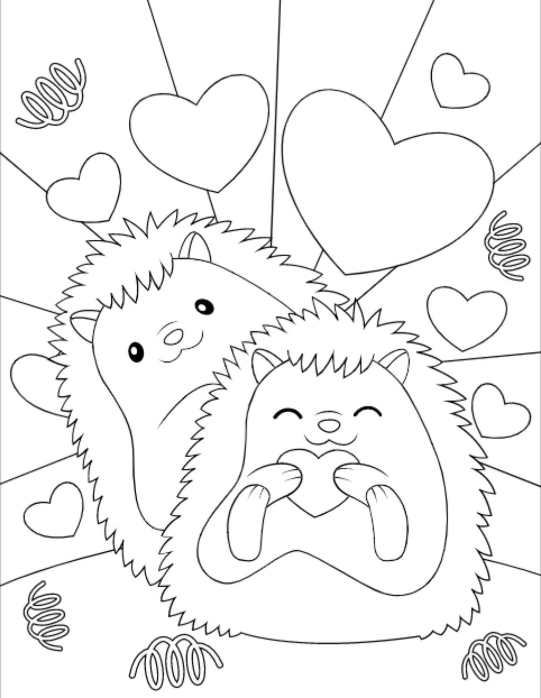 Cute Valentine Animals Coloring Pages Set 2 Etsy Cute Valentine Animals Coloring Pages Set 2 Etsy