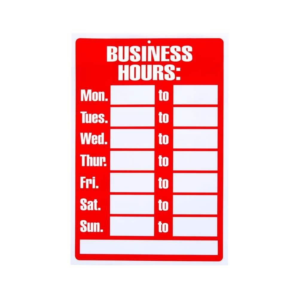 Store Open Hours Sign