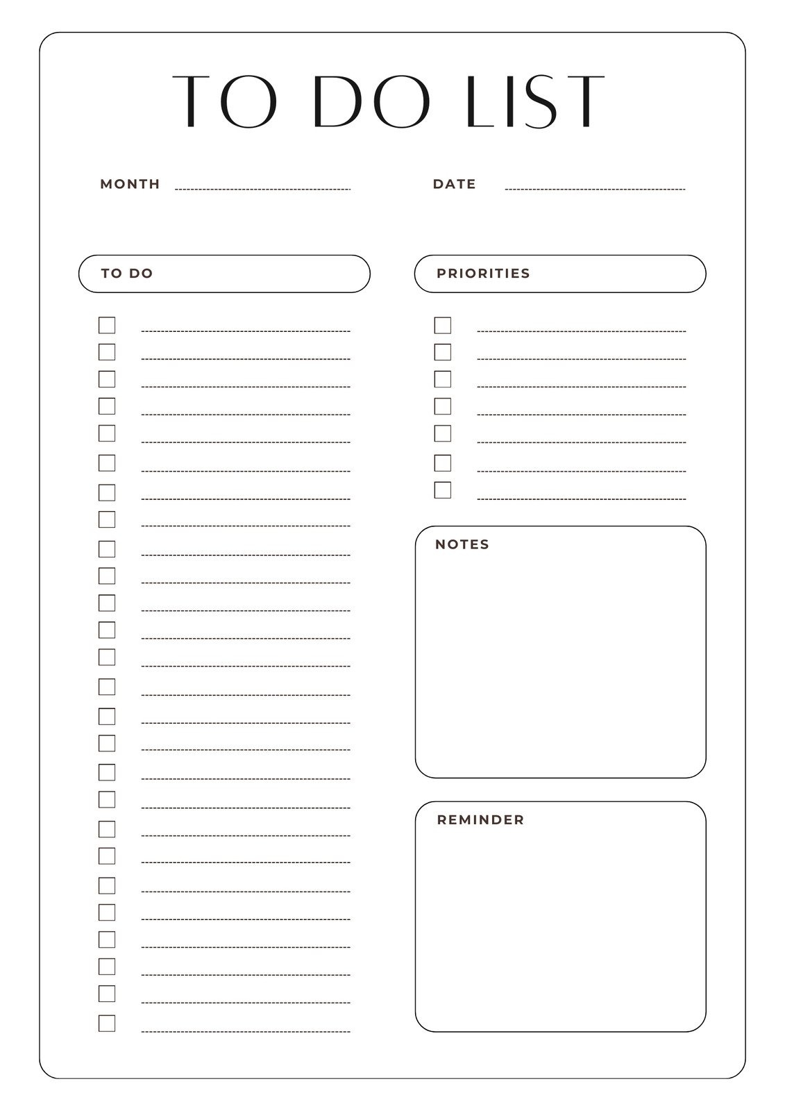 Free Printable Task List
