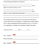 Free Blank Bill Of Sale Form PDF