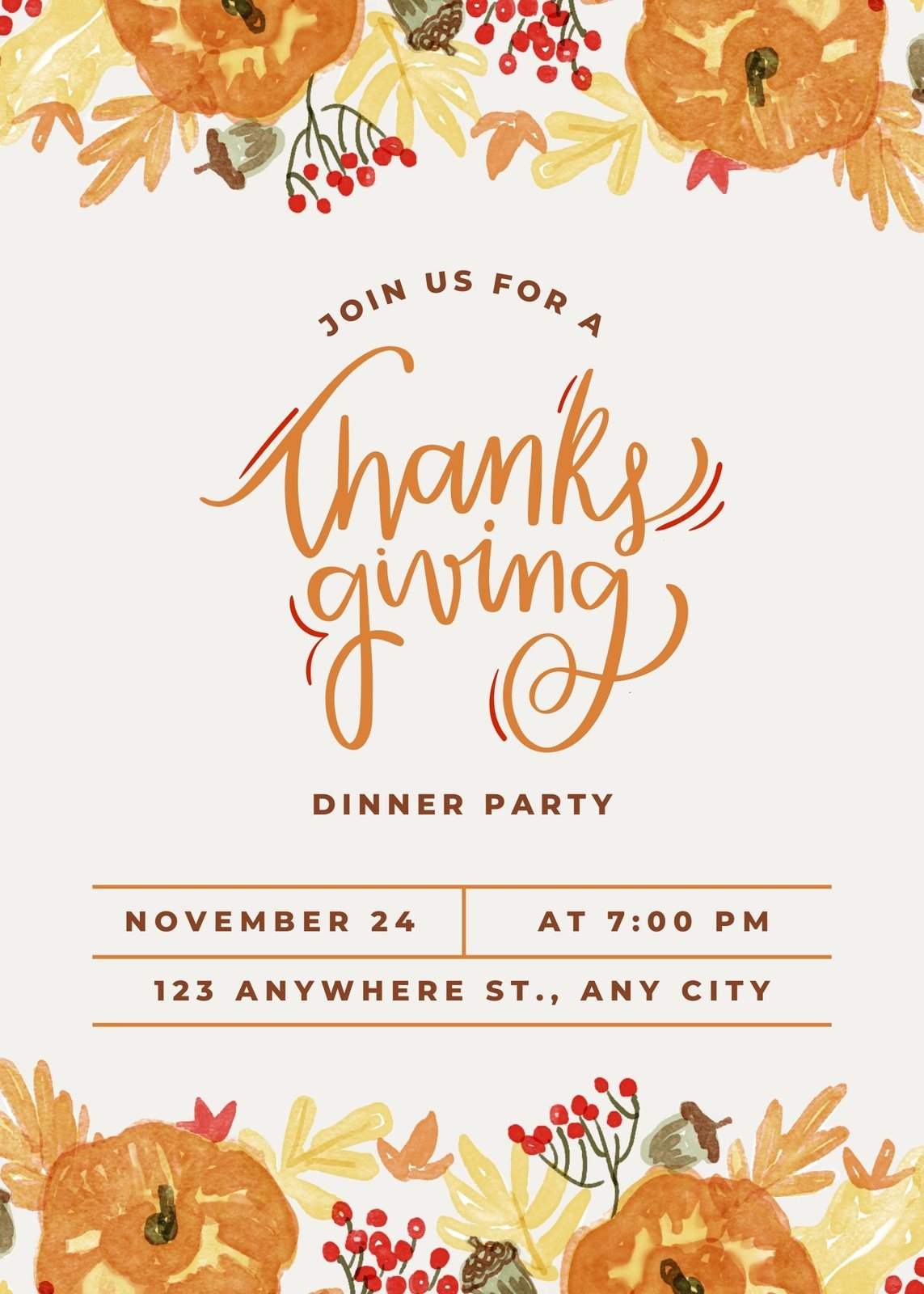 Free Thanksgiving Invite Template