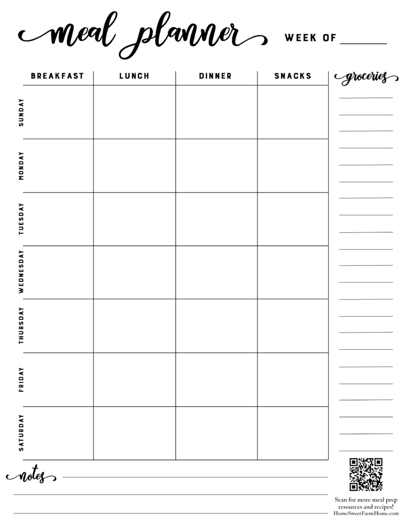 diet planner template free