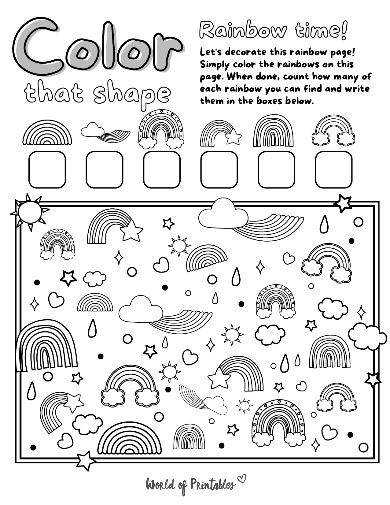 Free Printable I Spy Rainbow Coloring Page Game World Of Printables