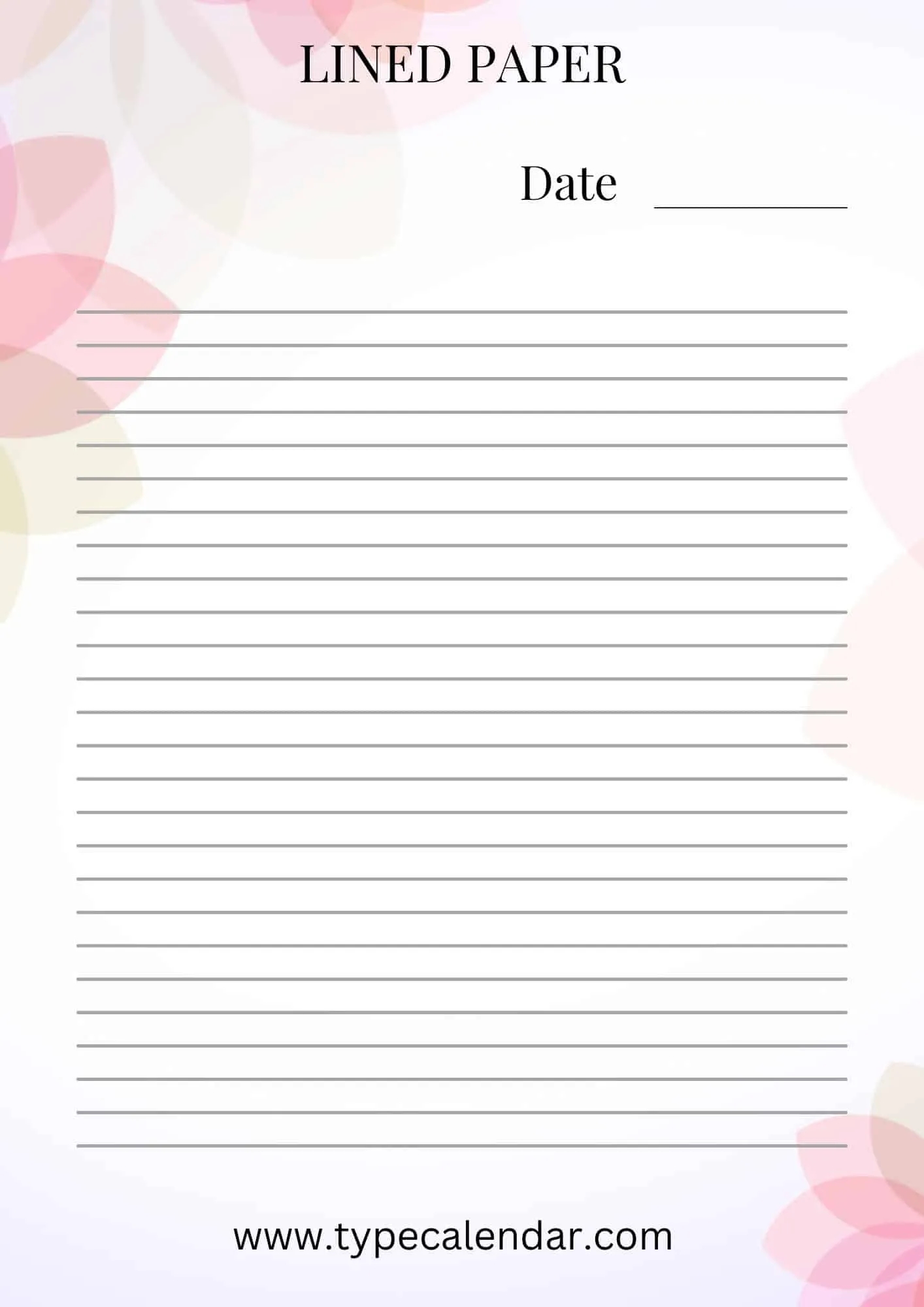 printable lined paper pdf free