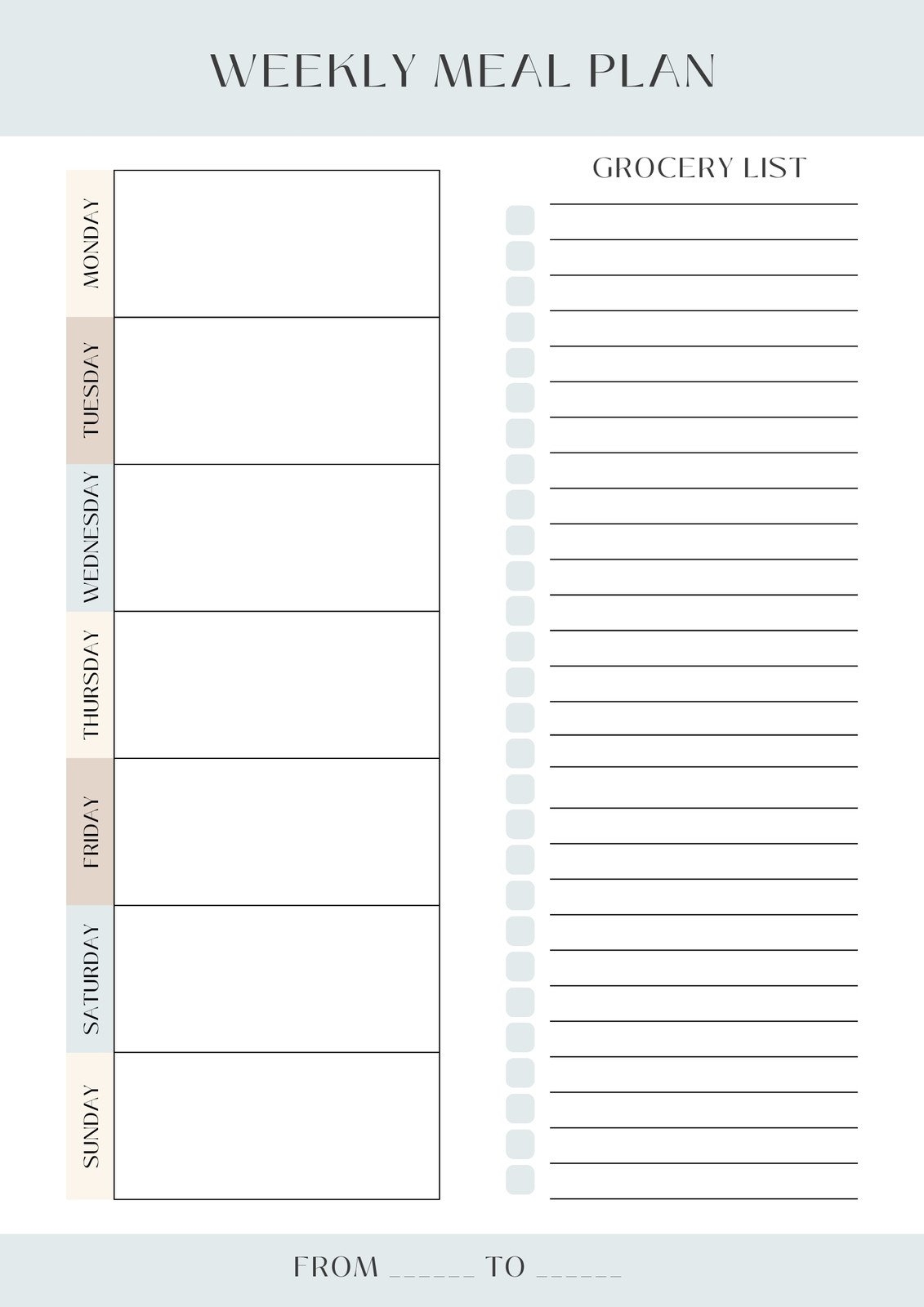Diet Planner Template Free