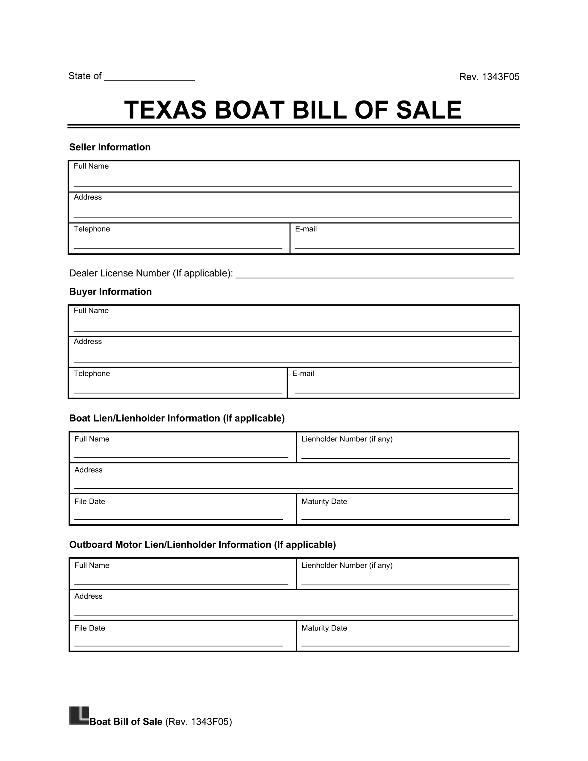 Free Texas Boat Bill Of Sale Template PDF Word Free Texas Boat Bill Of Sale Template PDF Word