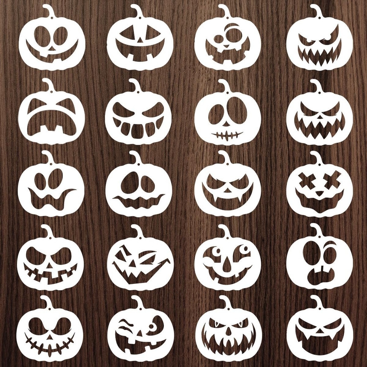 Halloween Pumpkins Face Stencils 20pcs Pumpkin Face Stencils For Carving Pai EBay
