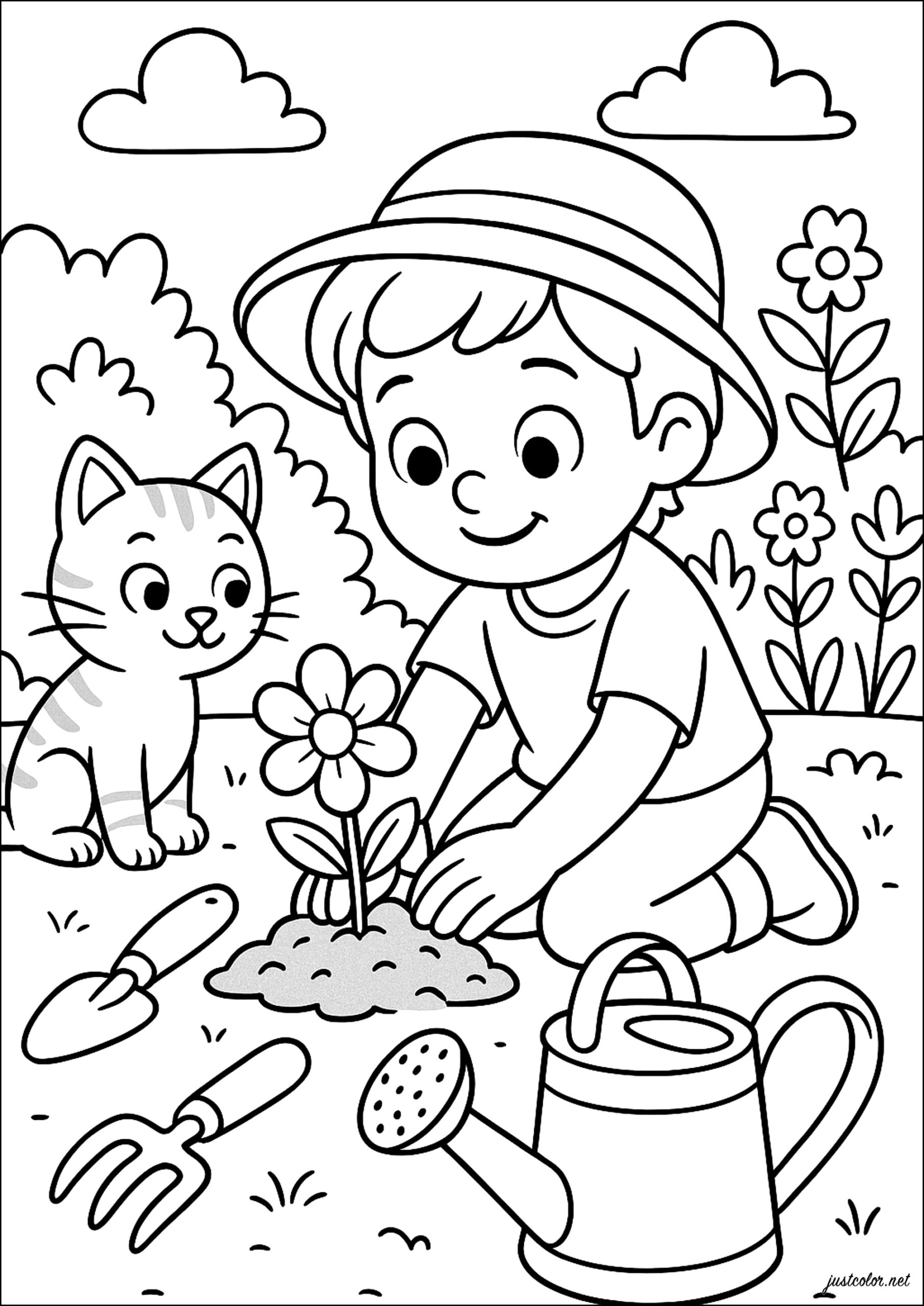 coloring pages of gardens