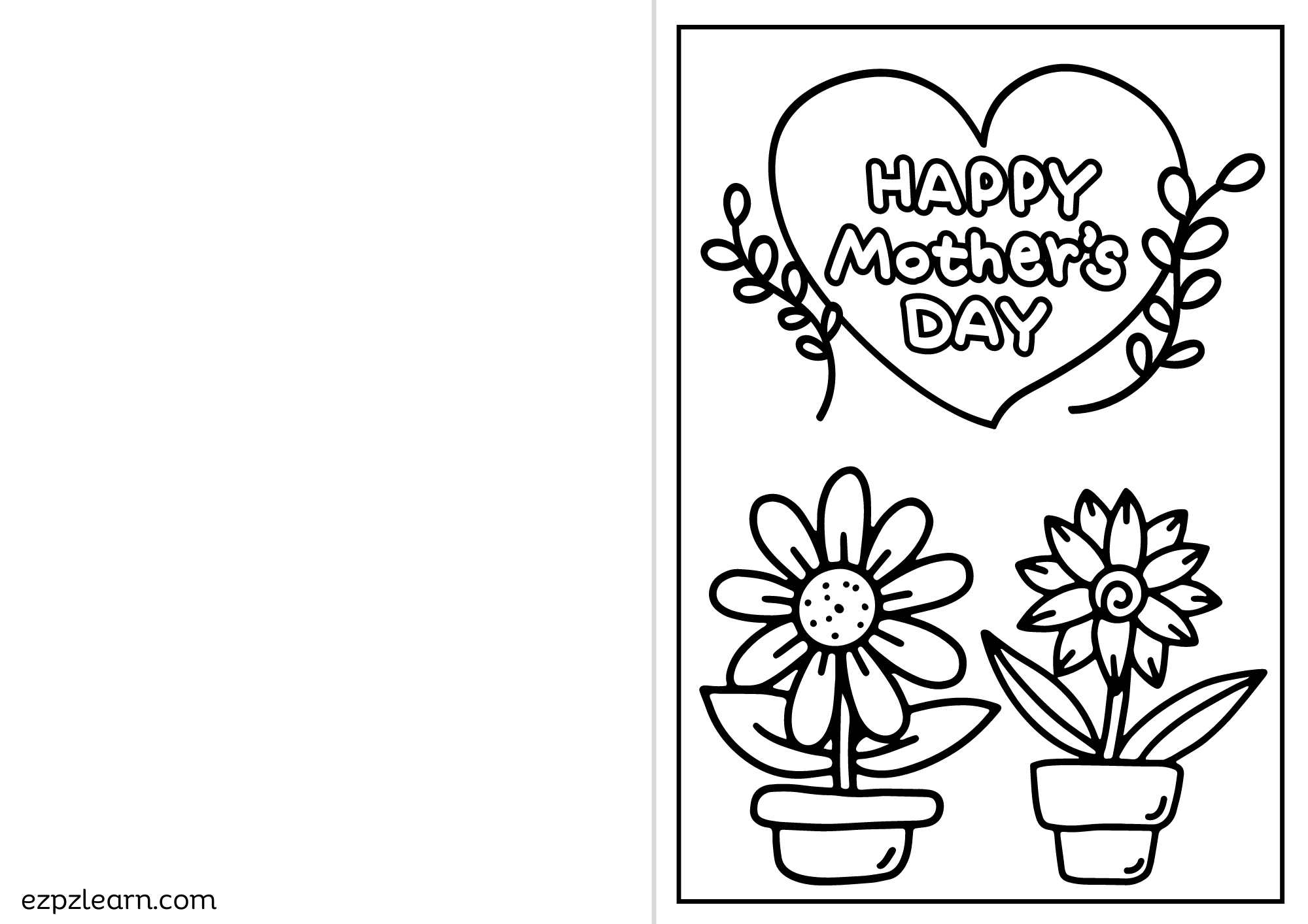 Happy Mother s Day Card Free PDF Download Ezpzlearn