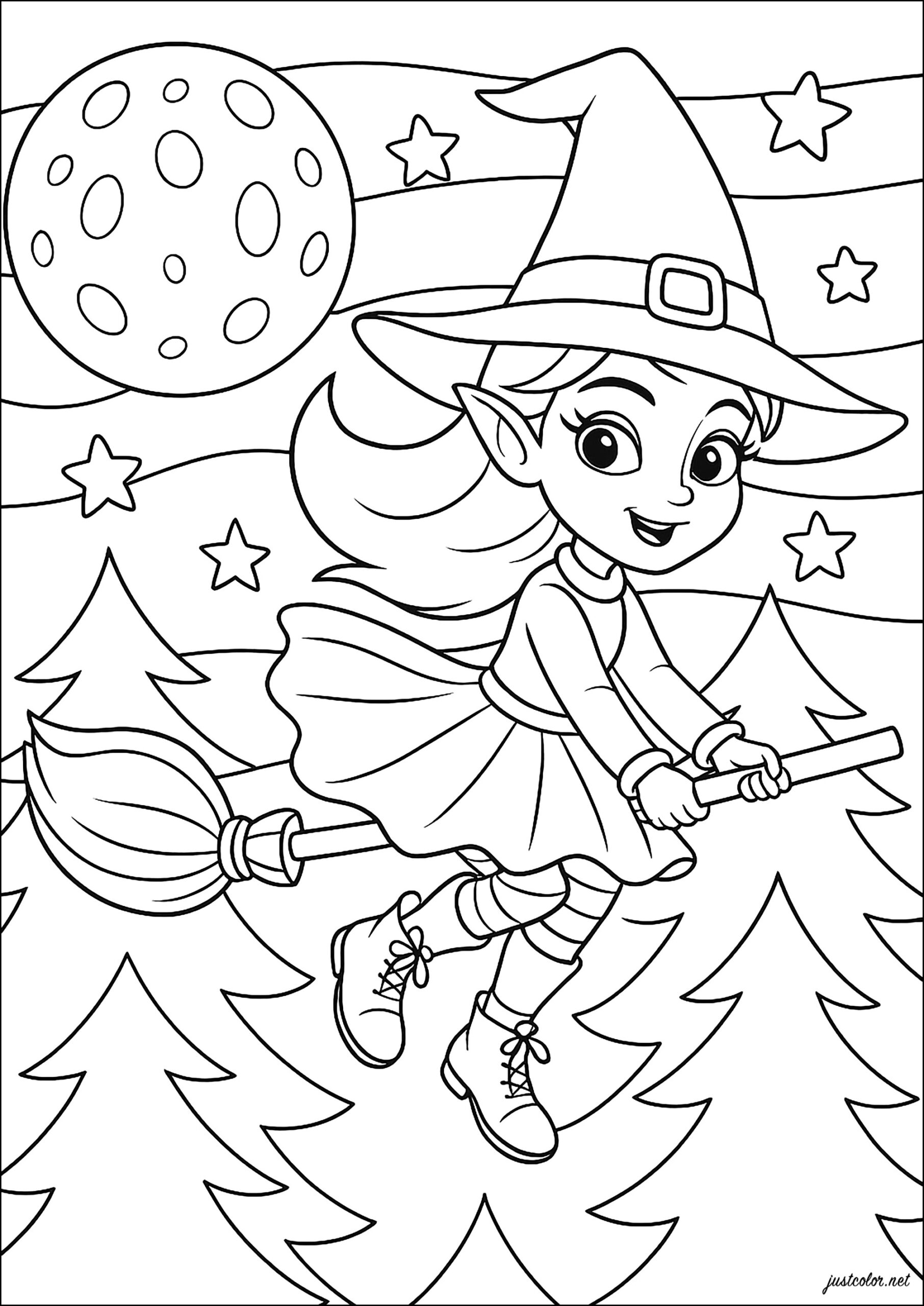 Halloween Witch Coloring Pages