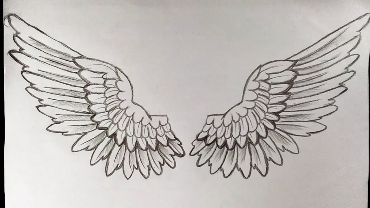 How To Draw Angel Wings Easy For Beginners YouTube