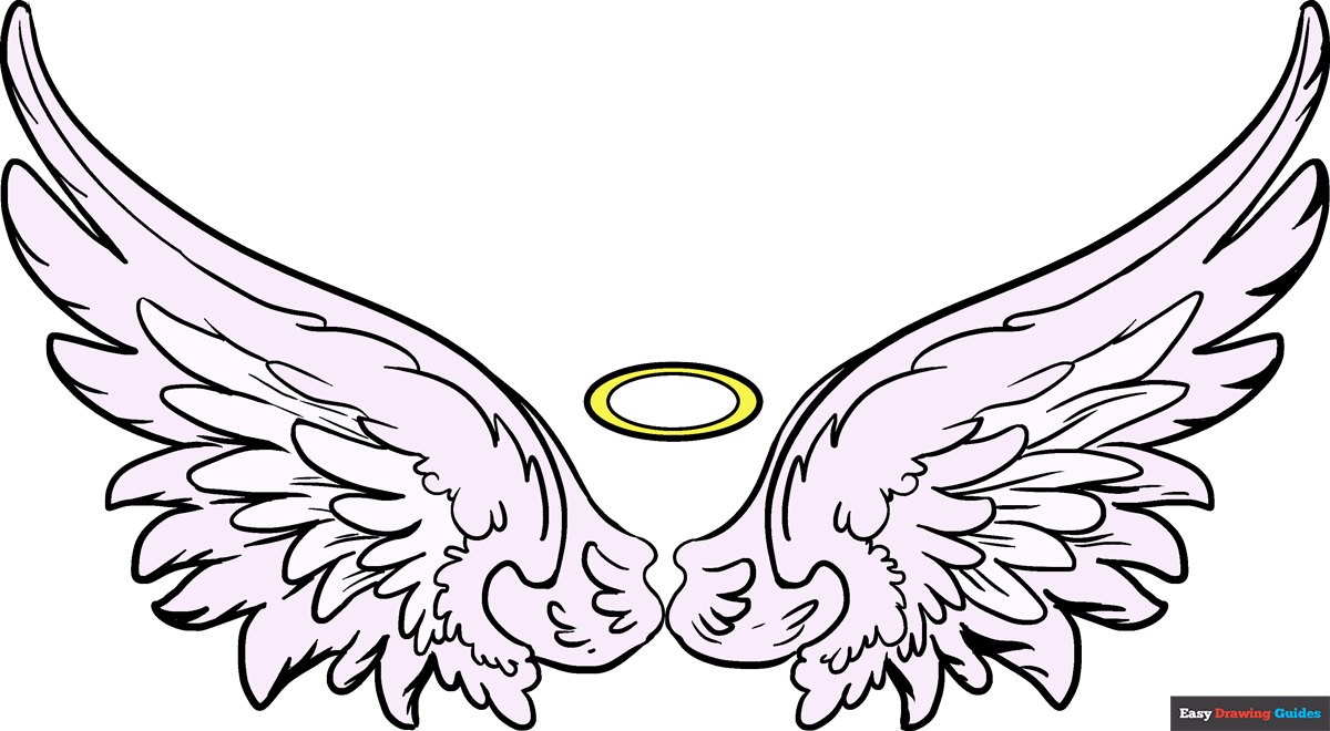 How To Draw Angel Wings Easy Step by Step Angel Wings Drawing Tutorial For Beginners