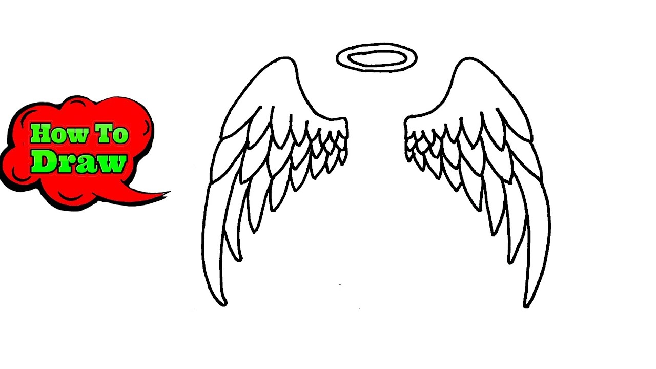 How To Draw Angel Wings Easy Step By Step For Beginners YouTube