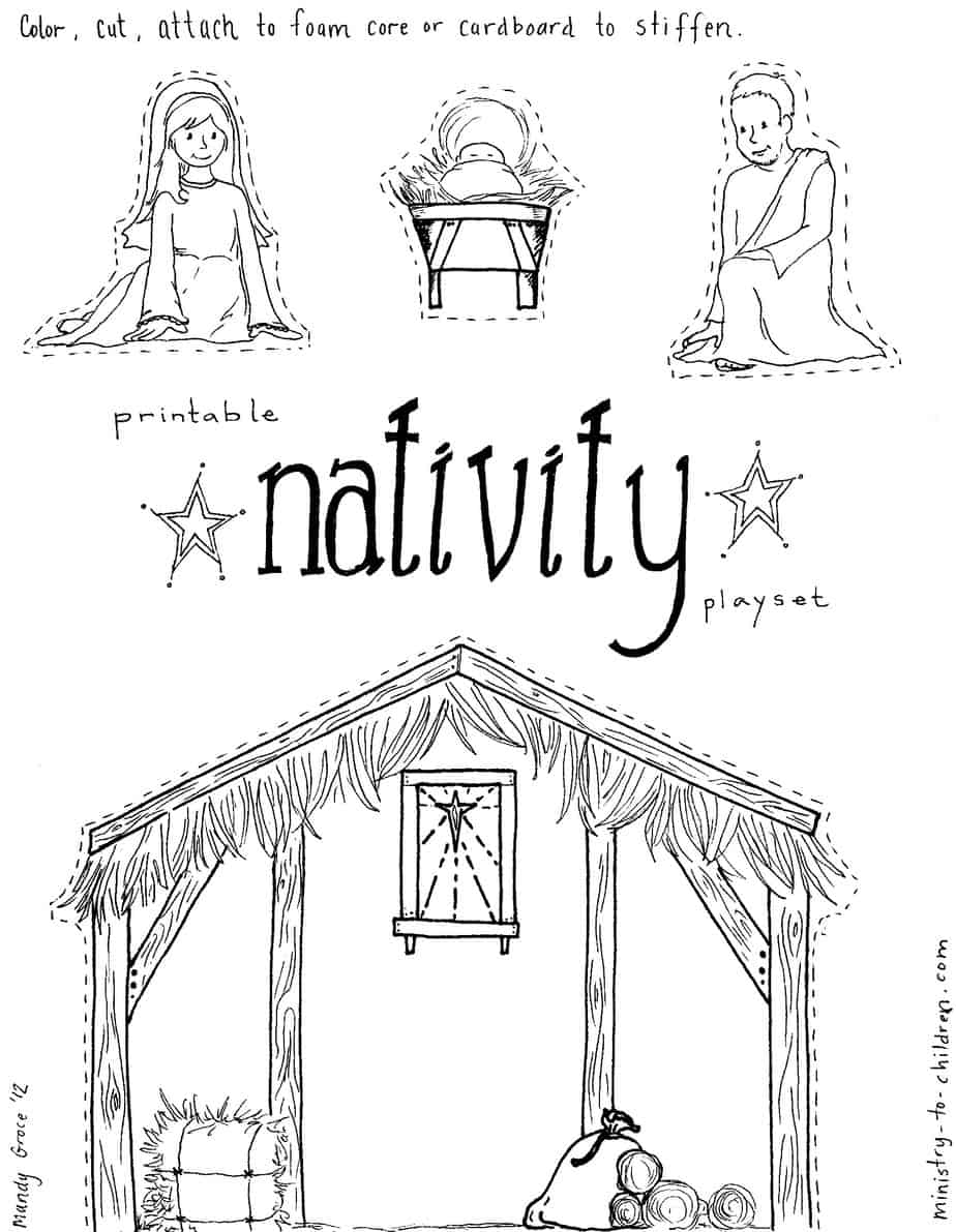 Jesus In The Manger Coloring Pages Nativity Playset Craft Ministry To Children Jesus In The Manger Coloring Pages Nativity Playset Craft Ministry To Children