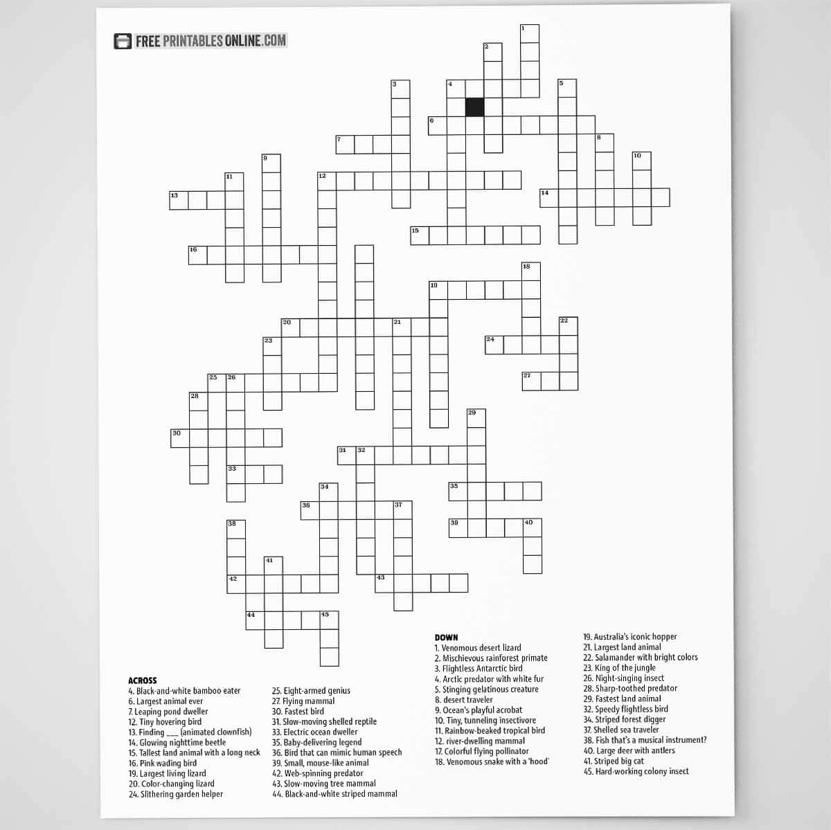 printable crossword puzzles for kids printable crossword puzzles for kids