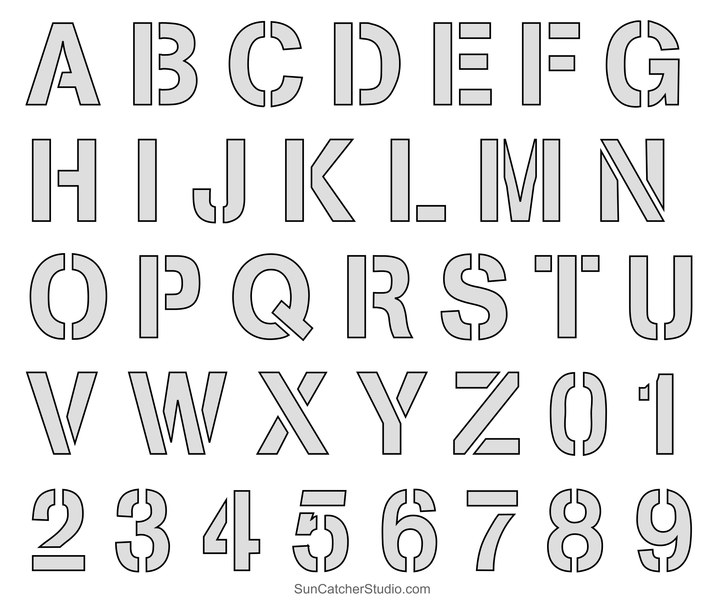 Letter Stencils Printable Alphabet Font Templates Patterns Free Printables Lettering SVG Files Tools Apps