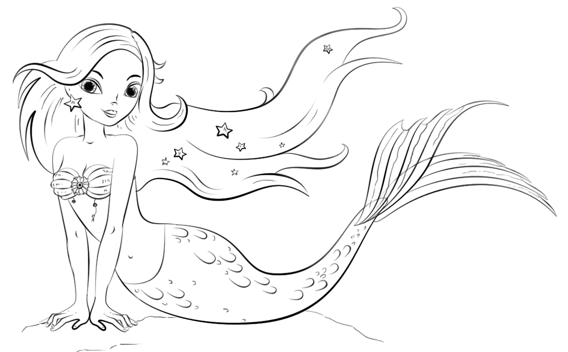 Mermaid Coloring Page Free Printable