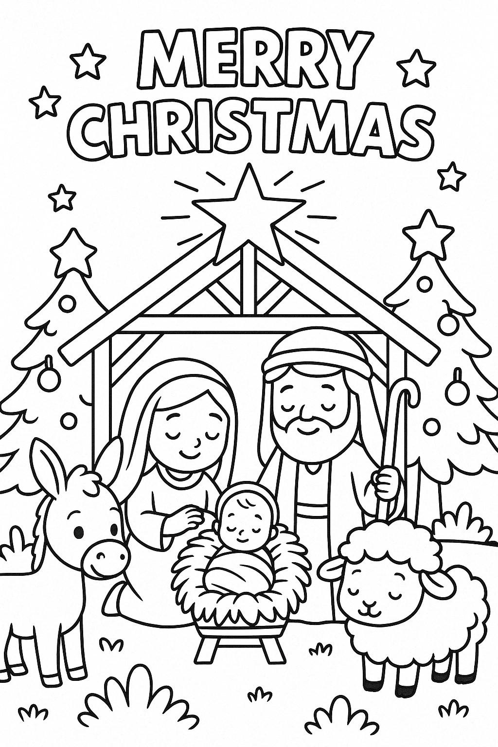 Coloring Picture Of Nativity Scene