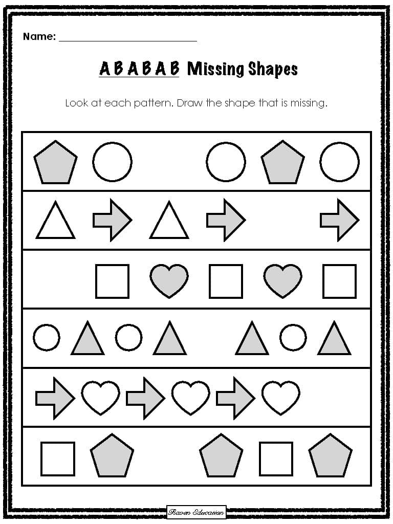 Patterns Worksheets No Prep Practice Sheets Shapes Pictures Colors Patterns Worksheets No Prep Practice Sheets Shapes Pictures Colors
