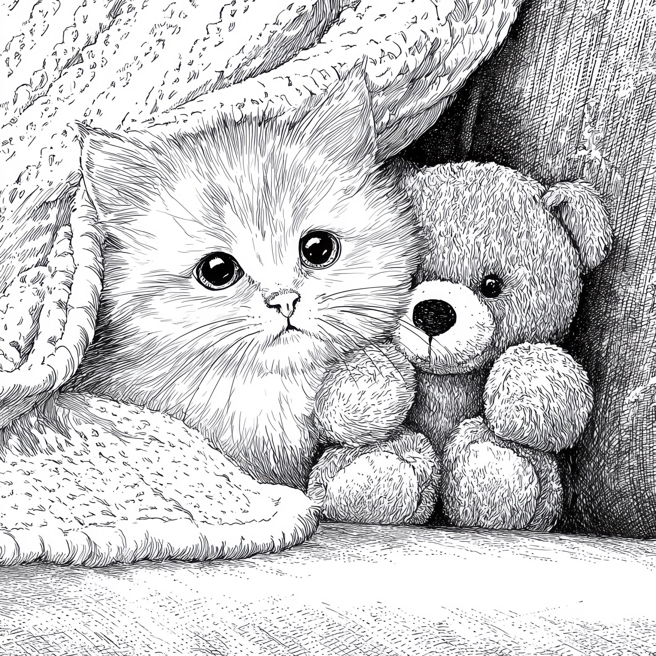 Realistic Cat Coloring Pages 32 Lifelike Kitten Printables For Adults Kids Cute Cats Printable Coloring Book PDF Etsy Australia
