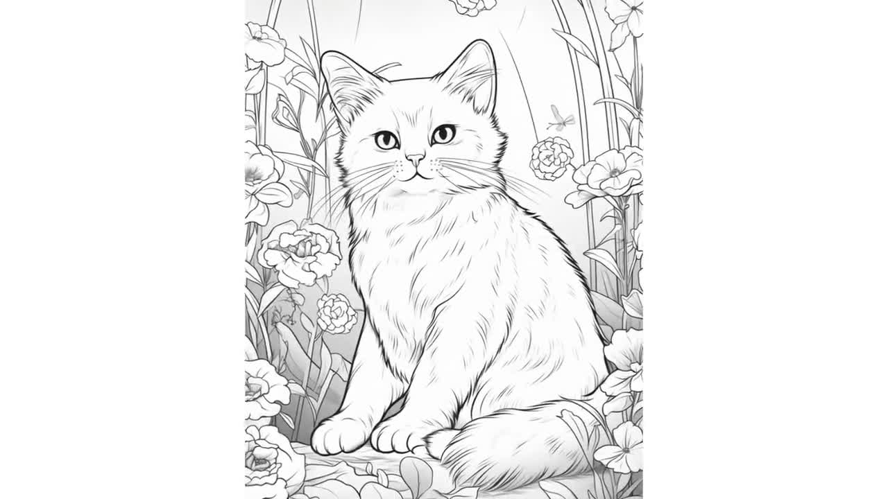 Realistic Cat Coloring Pages Instant Download Digital Coloring Pages Etsy Canada