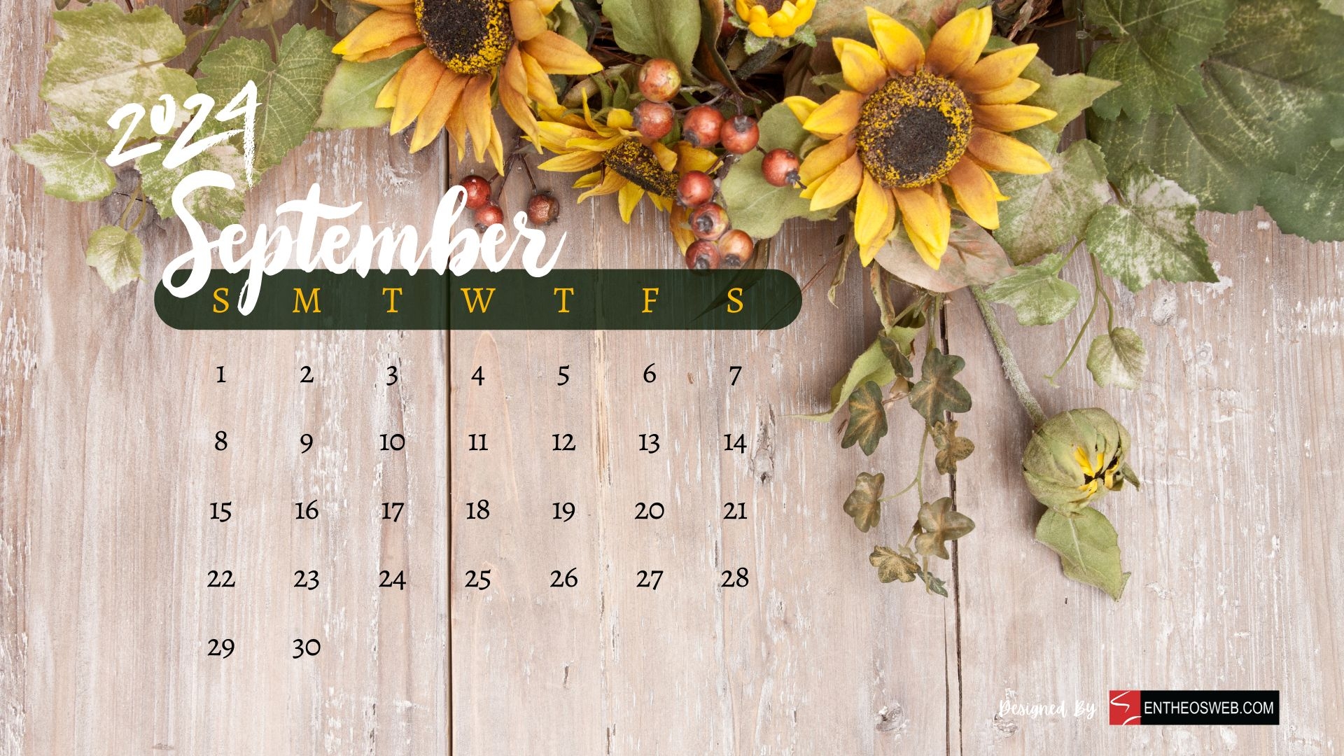 September 2025 Calendar Desktop Wallpaper Backgrounds EntheosWeb