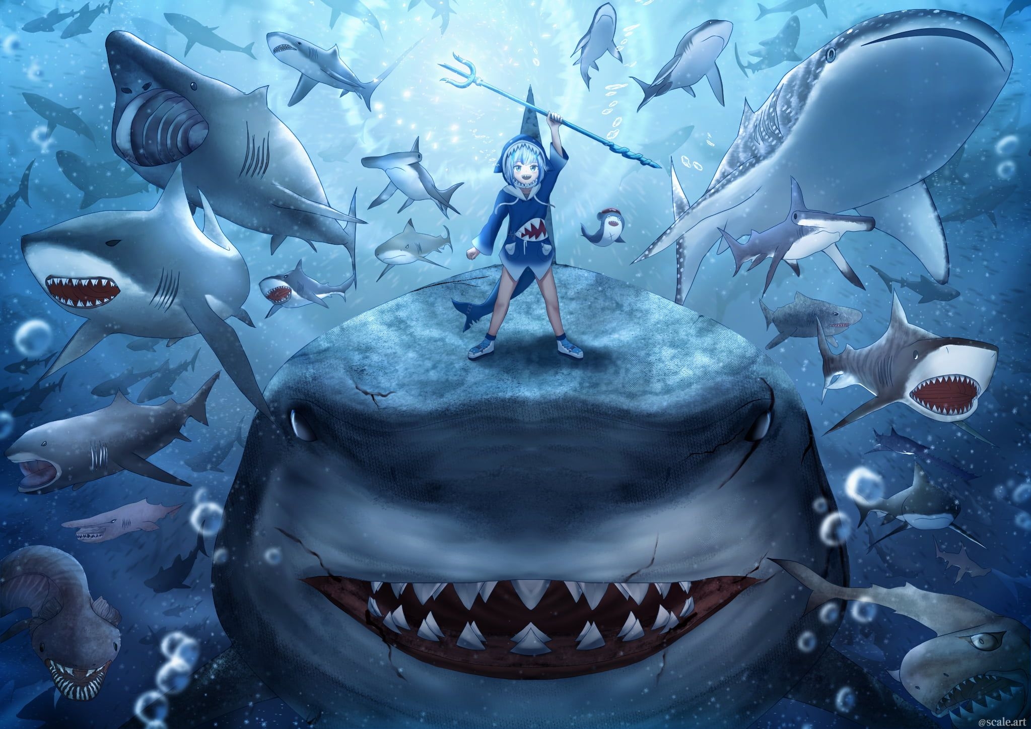 Shark Girl Anime Wallpapers Wallpaper Cave