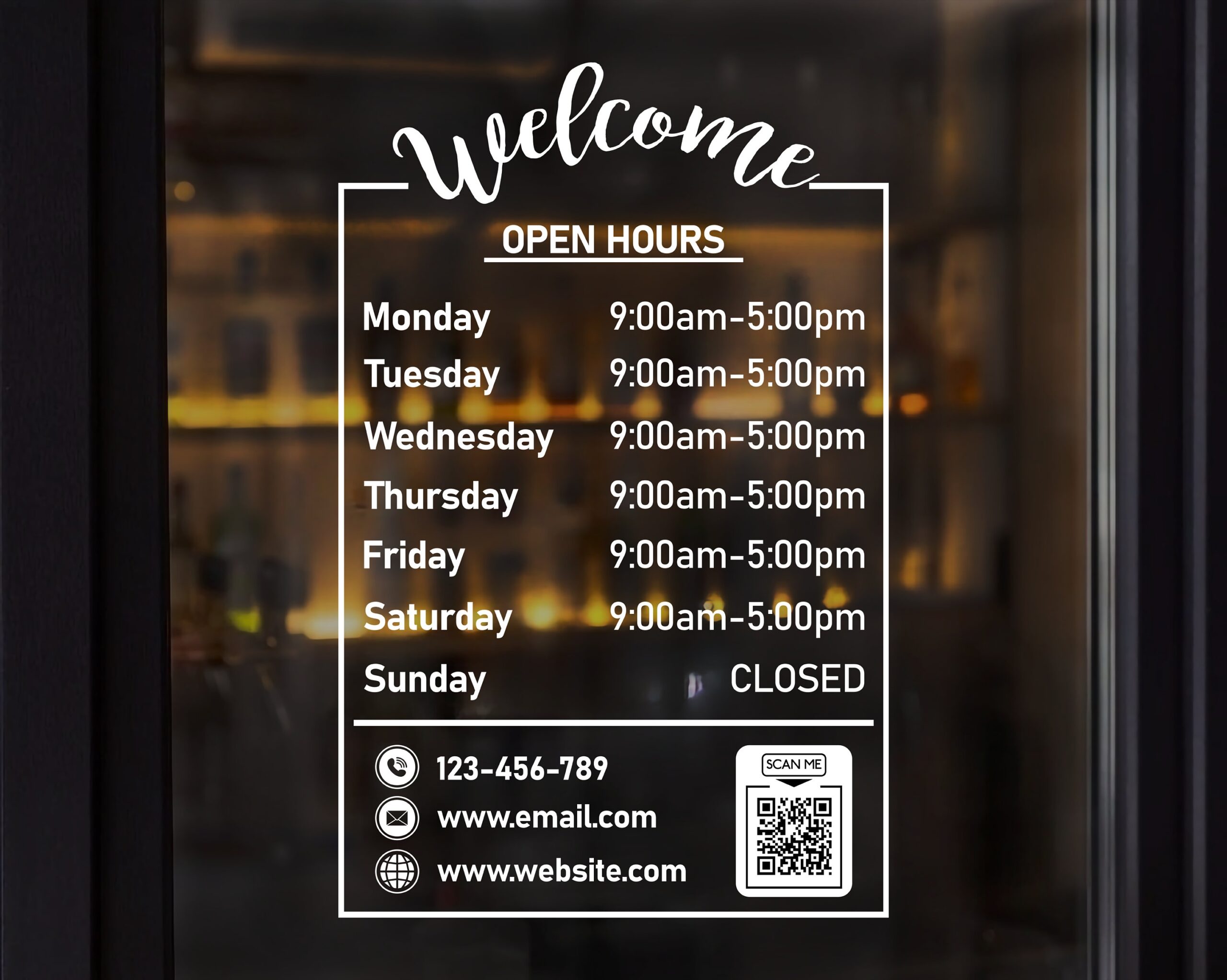 store open hours sign