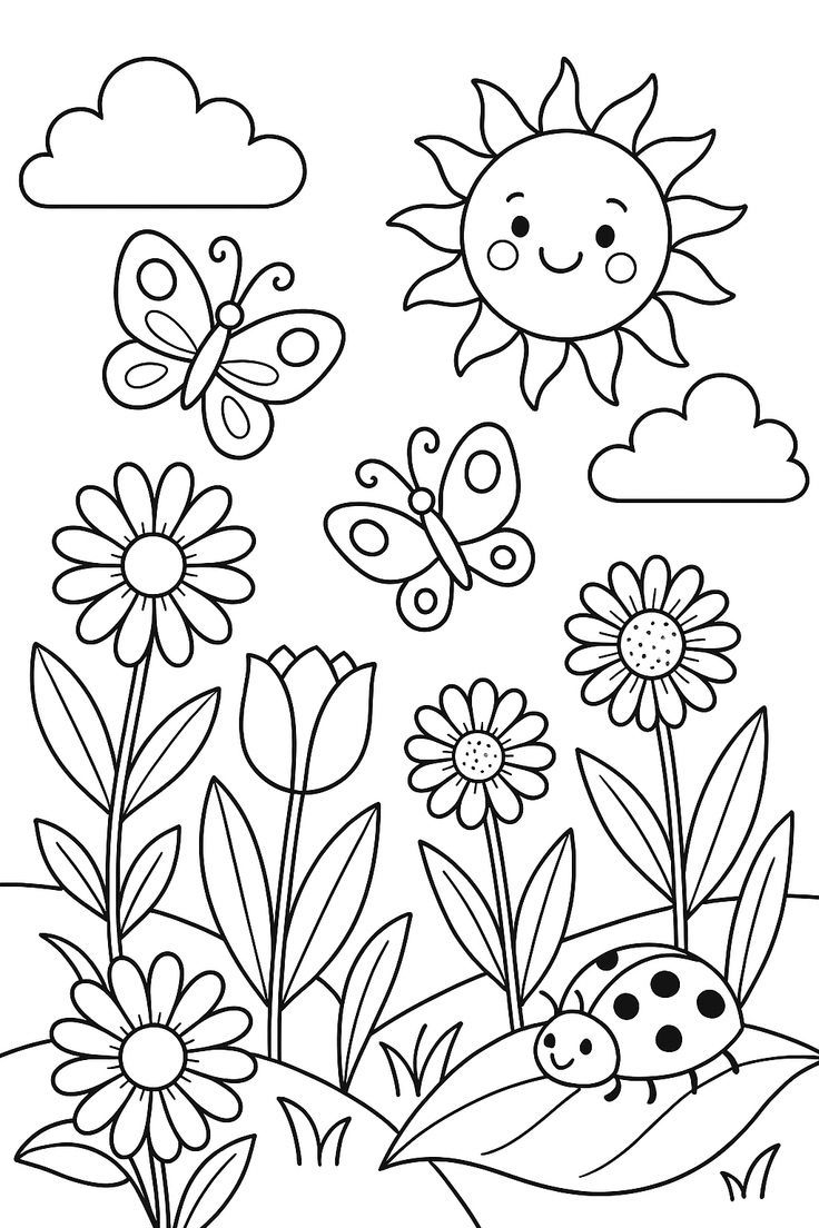 SimpleColoringArt P ginas Para Colorear De Flores P ginas Para Colorear Para Ni os Geniales P ginas Para Colorear