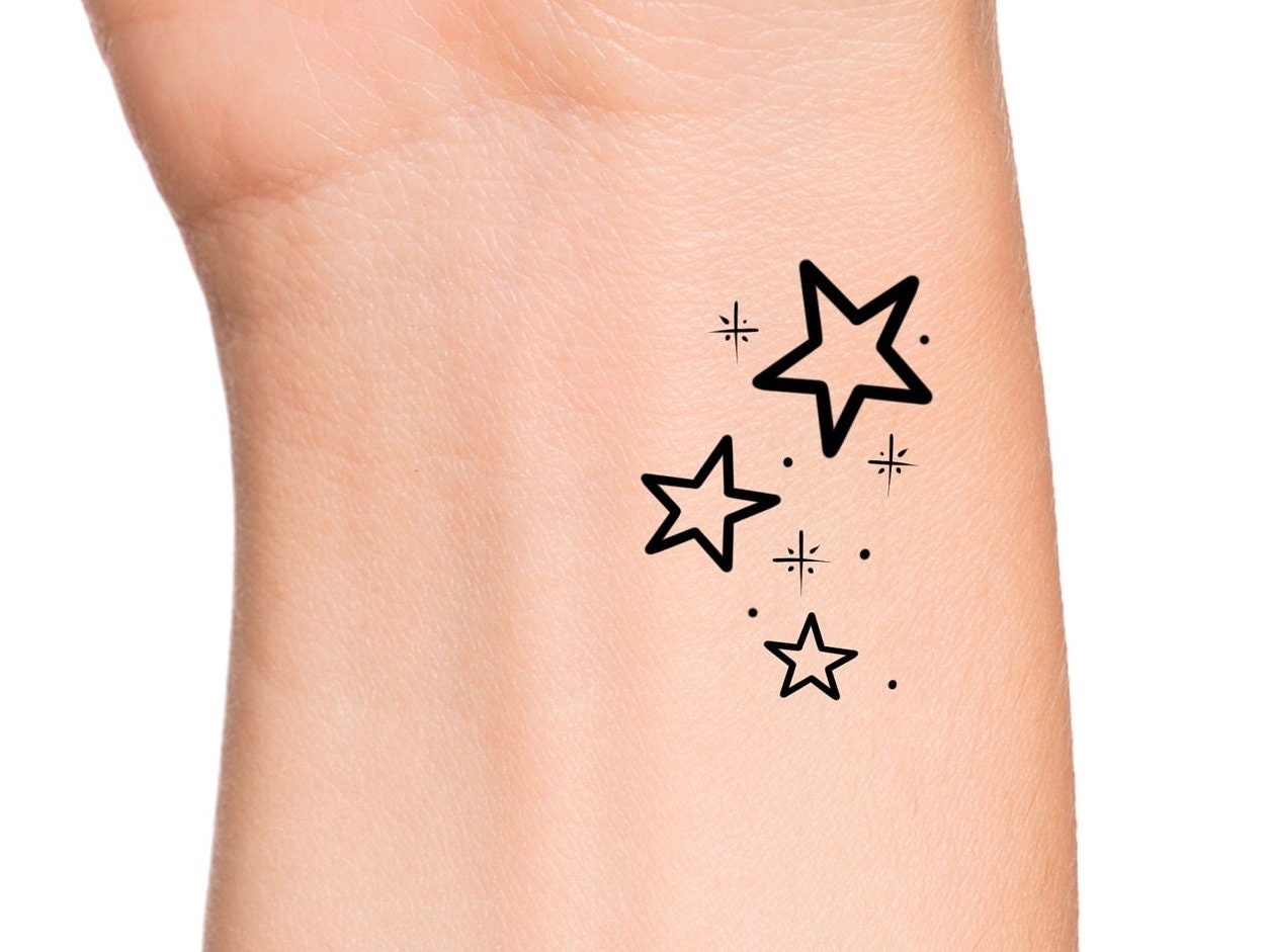Small Cute Stars Temporary Tattoo Etsy Denmark