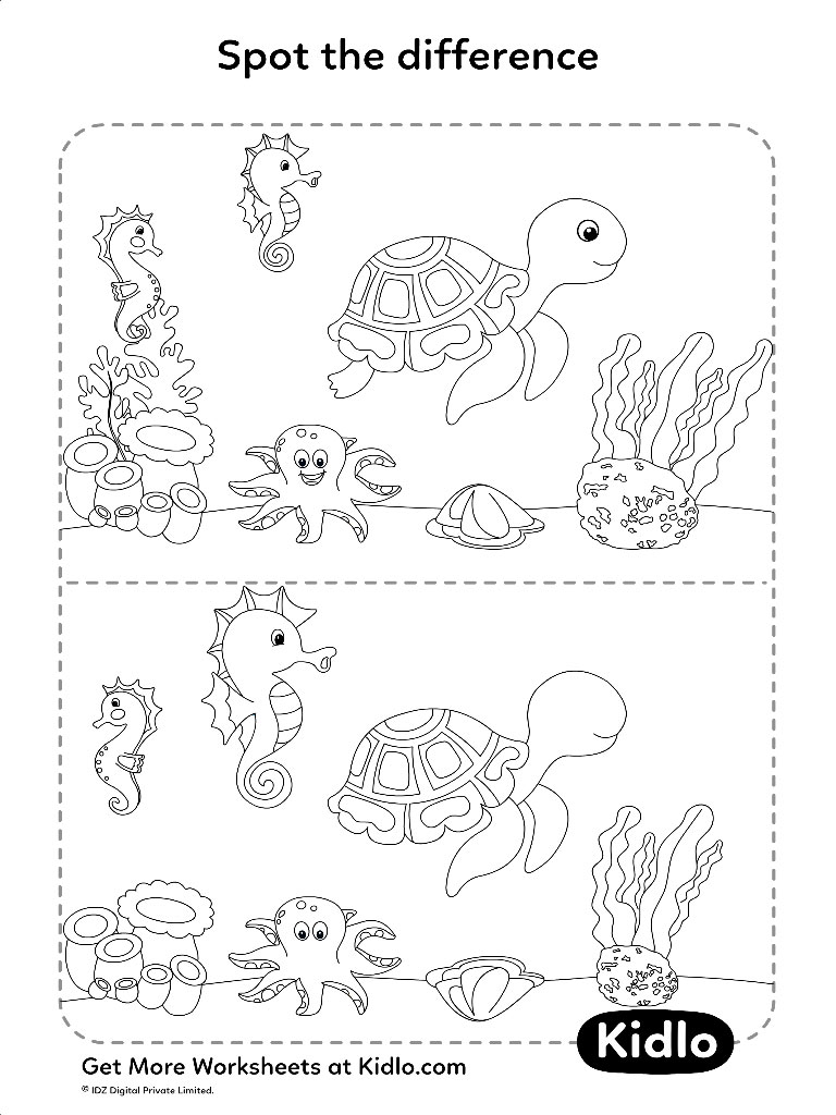 Spot The Difference Underwater Animal Matching Activity Worksheet 09 Kidlo Spot The Difference Underwater Animal Matching Activity Worksheet 09 Kidlo
