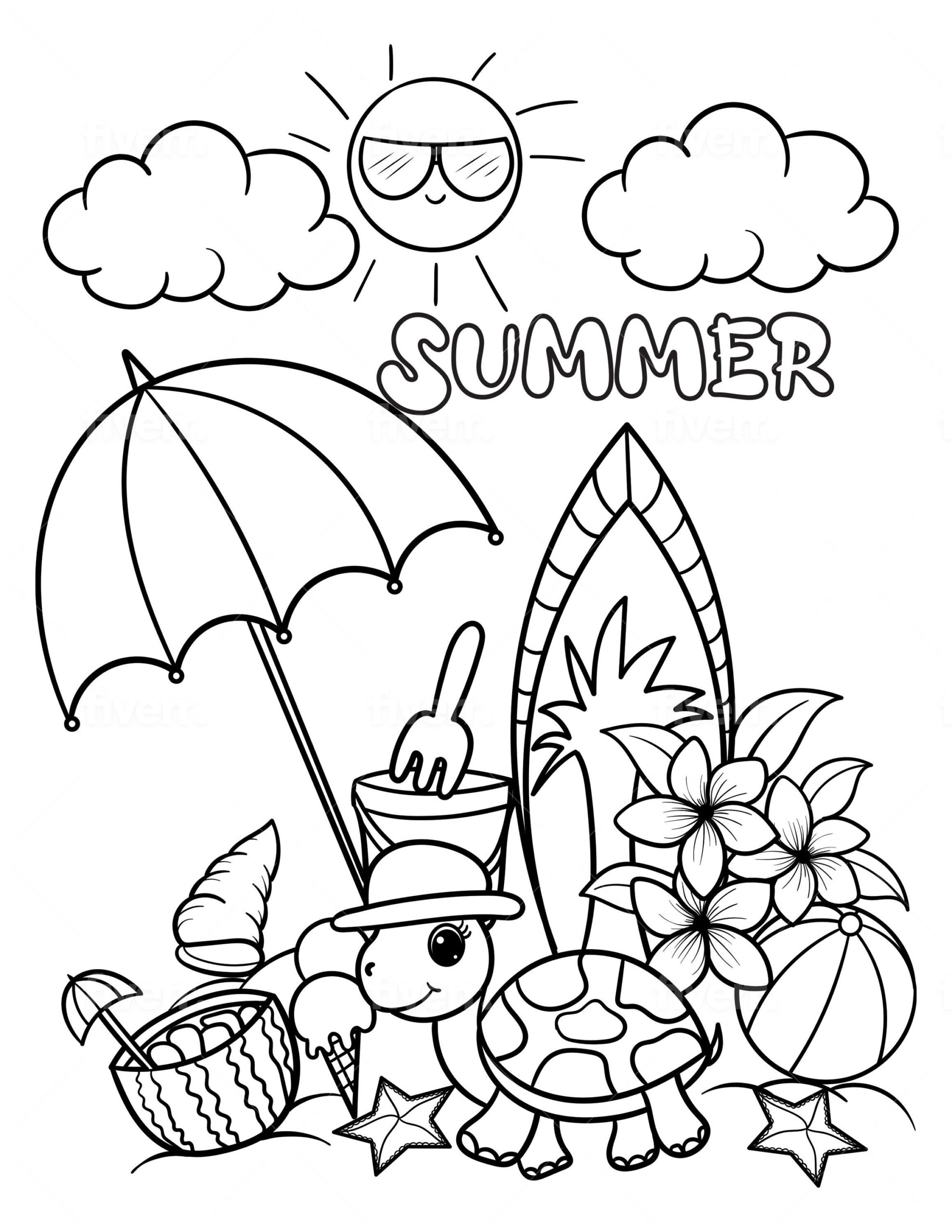 Printable Coloring Pages Summer