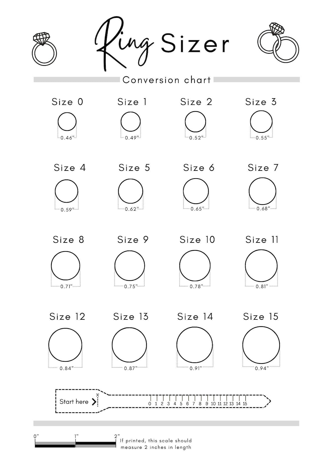 Template Rize Size Chart Pdf Ring Sizer Pdf Free Ring Measurement Chart Template Printable
