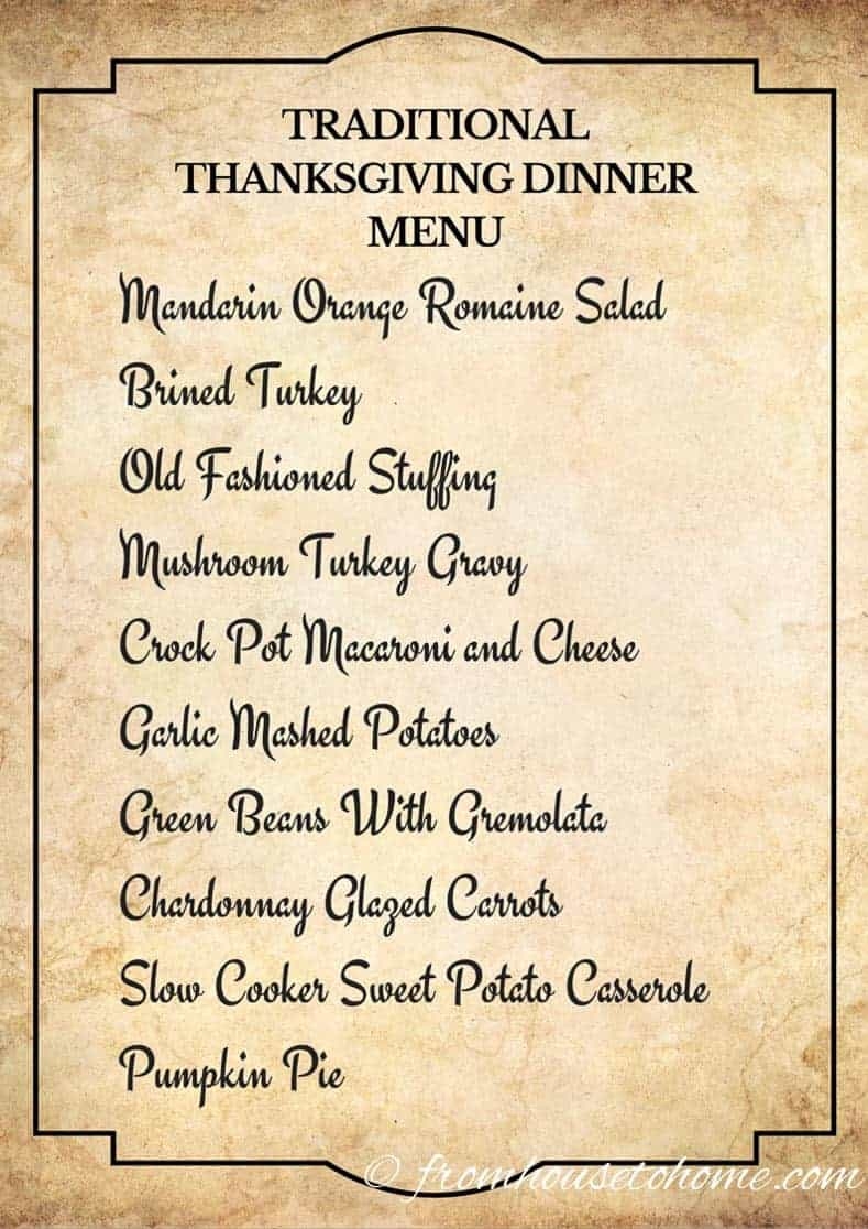 The Best Traditional Thanksgiving Dinner Menu And Meal Planner The Best Traditional Thanksgiving Dinner Menu And Meal Planner