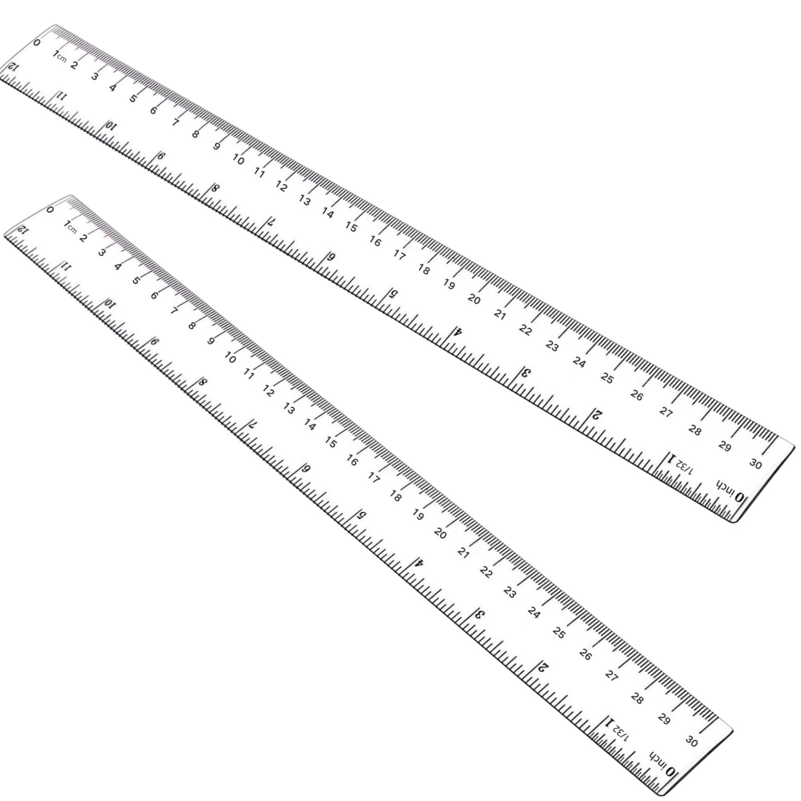 Transparent Plastic Rulers Pack Of 4 4 Pack Clear Plastic Rulers 12 Inch And 8 Inch With Inches Centimeters For School Office Dual Scale Measuring Tools