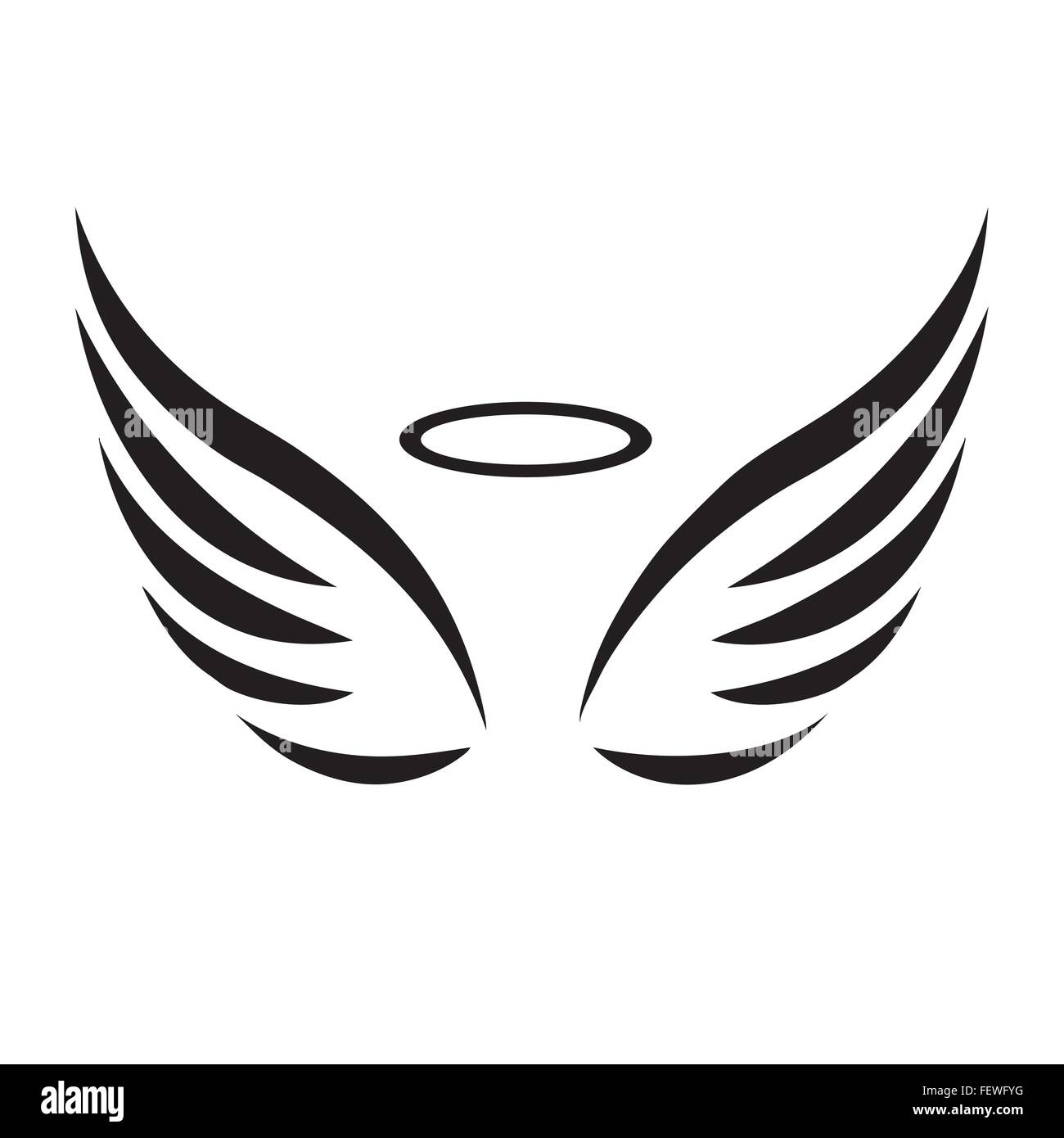 Easy Outline Angel Wings