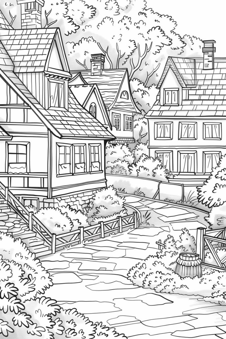 house coloring pages printable